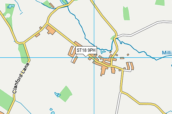 ST18 9PH map - OS VectorMap District (Ordnance Survey)