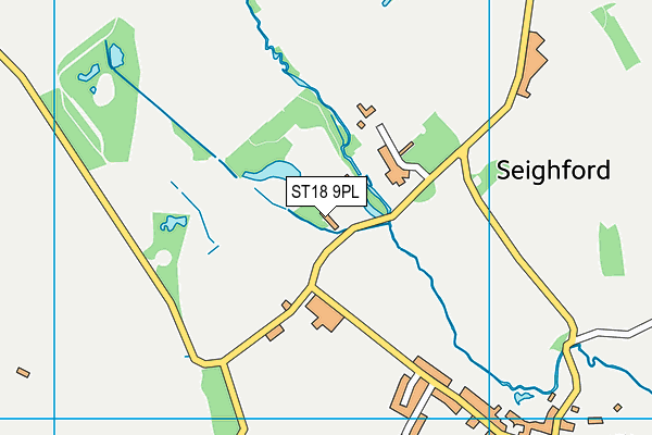 ST18 9PL map - OS VectorMap District (Ordnance Survey)