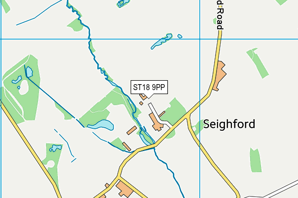 ST18 9PP map - OS VectorMap District (Ordnance Survey)