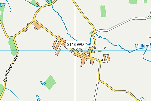Seighford Football Club map (ST18 9PQ) - OS VectorMap District (Ordnance Survey)