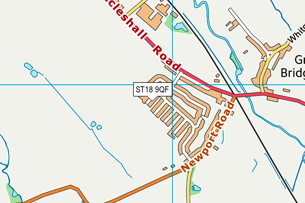 ST18 9QF map - OS VectorMap District (Ordnance Survey)