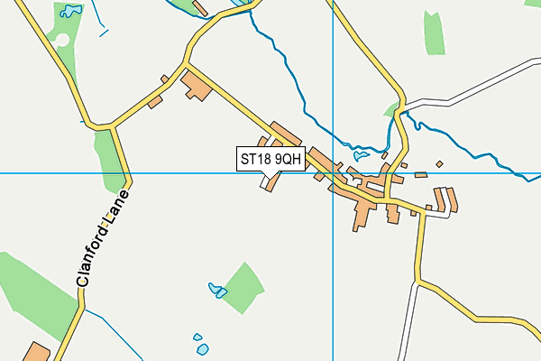 ST18 9QH map - OS VectorMap District (Ordnance Survey)