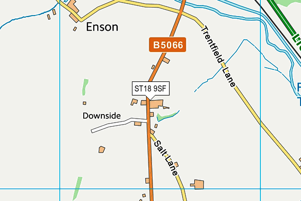ST18 9SF map - OS VectorMap District (Ordnance Survey)