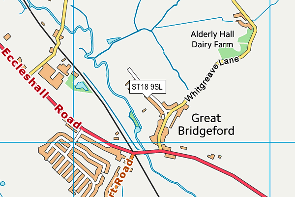 ST18 9SL map - OS VectorMap District (Ordnance Survey)