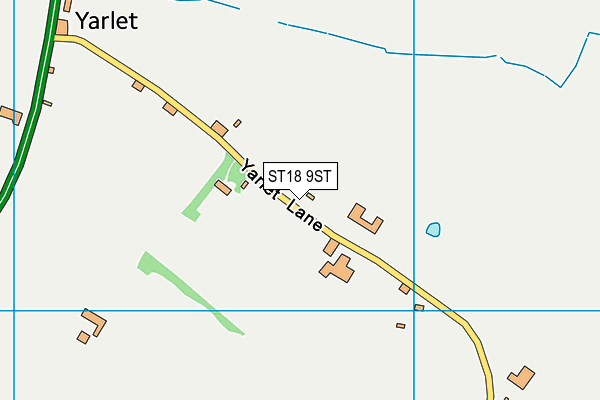 ST18 9ST map - OS VectorMap District (Ordnance Survey)