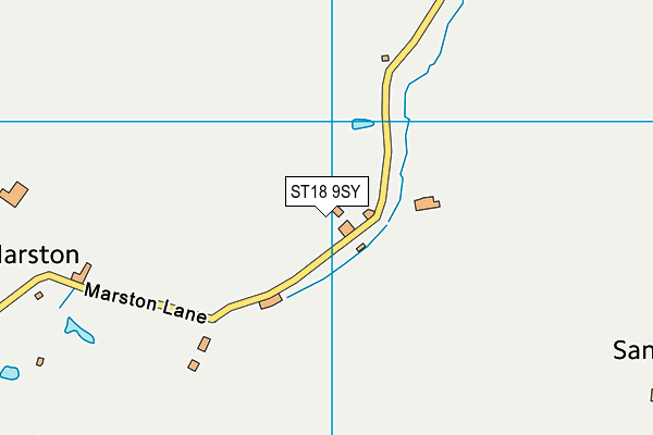 ST18 9SY map - OS VectorMap District (Ordnance Survey)