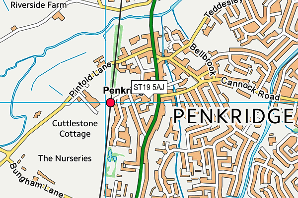 ST19 5AJ map - OS VectorMap District (Ordnance Survey)