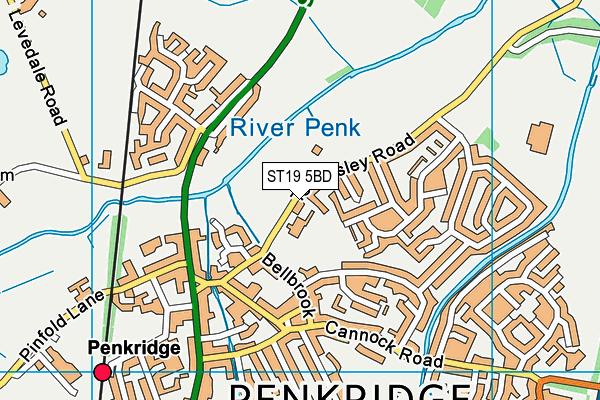 ST19 5BD map - OS VectorMap District (Ordnance Survey)