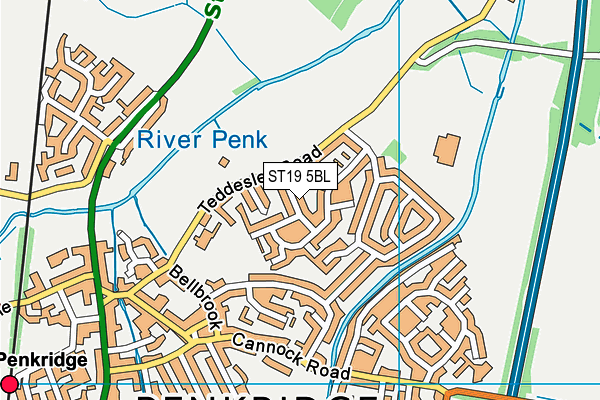 ST19 5BL map - OS VectorMap District (Ordnance Survey)