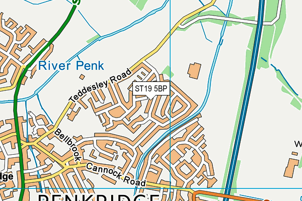 ST19 5BP map - OS VectorMap District (Ordnance Survey)