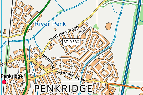 ST19 5BQ map - OS VectorMap District (Ordnance Survey)