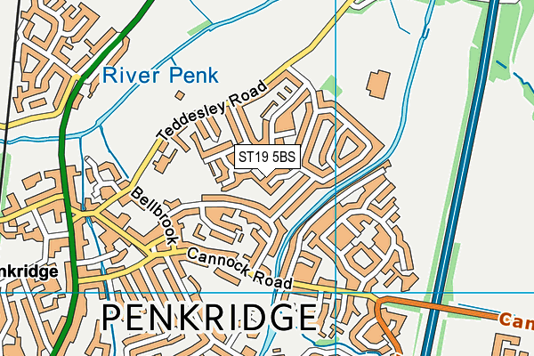 ST19 5BS map - OS VectorMap District (Ordnance Survey)