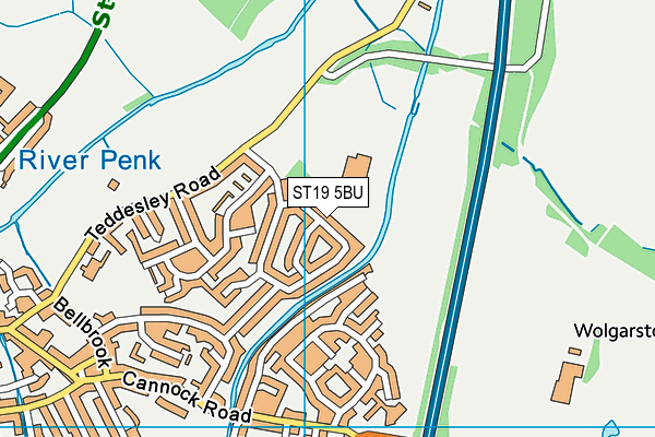 ST19 5BU map - OS VectorMap District (Ordnance Survey)