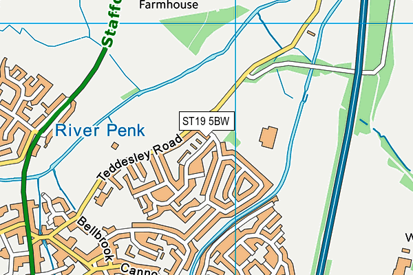 Penkridge Middle School map (ST19 5BW) - OS VectorMap District (Ordnance Survey)