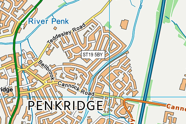 ST19 5BY map - OS VectorMap District (Ordnance Survey)