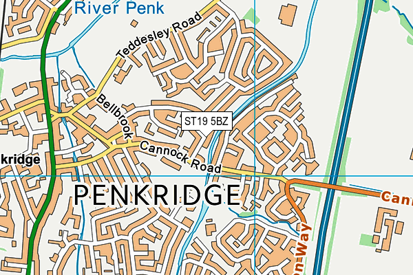 ST19 5BZ map - OS VectorMap District (Ordnance Survey)