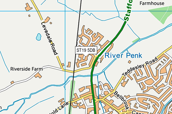 ST19 5DB map - OS VectorMap District (Ordnance Survey)