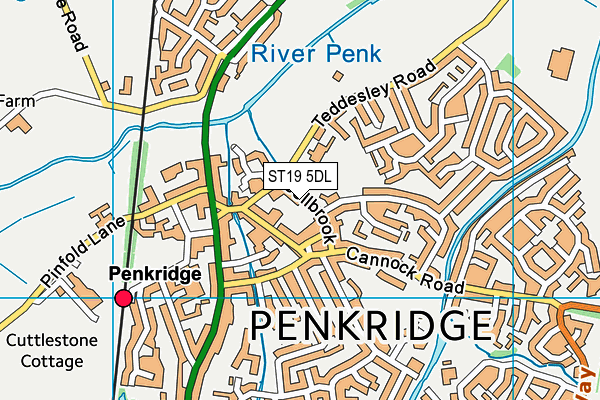 ST19 5DL map - OS VectorMap District (Ordnance Survey)