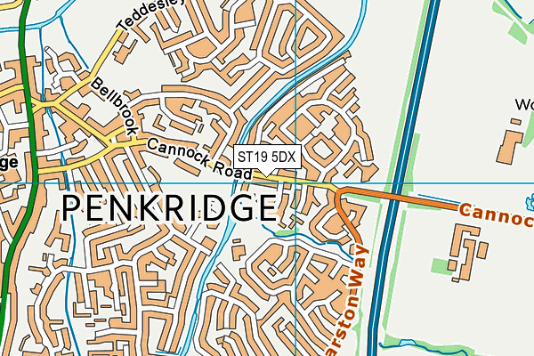 ST19 5DX map - OS VectorMap District (Ordnance Survey)