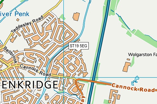 ST19 5EG map - OS VectorMap District (Ordnance Survey)