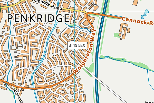 ST19 5EX map - OS VectorMap District (Ordnance Survey)