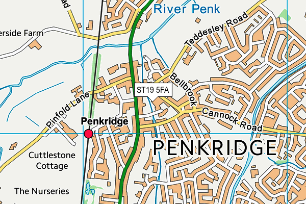 ST19 5FA map - OS VectorMap District (Ordnance Survey)