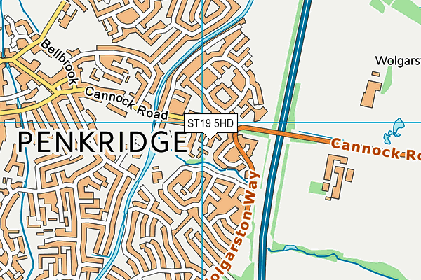 ST19 5HD map - OS VectorMap District (Ordnance Survey)
