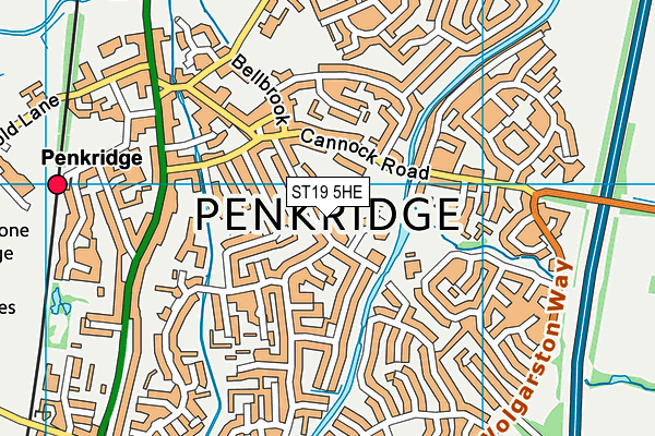 ST19 5HE map - OS VectorMap District (Ordnance Survey)