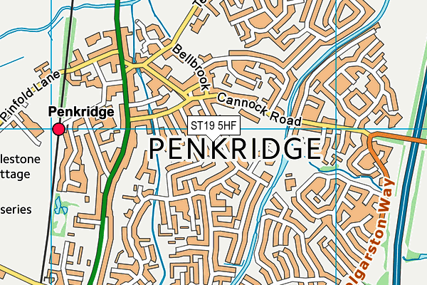 ST19 5HF map - OS VectorMap District (Ordnance Survey)