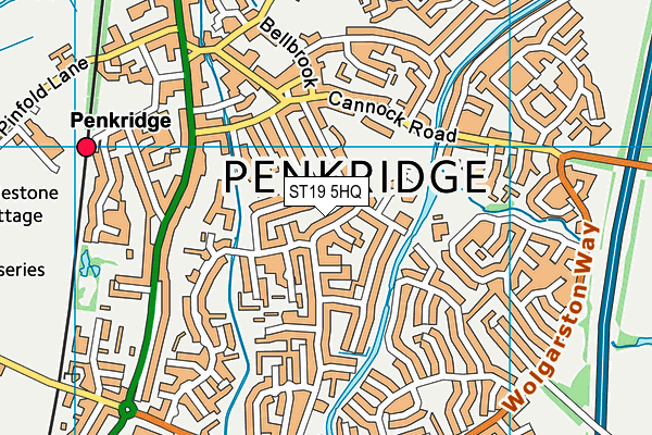 ST19 5HQ map - OS VectorMap District (Ordnance Survey)