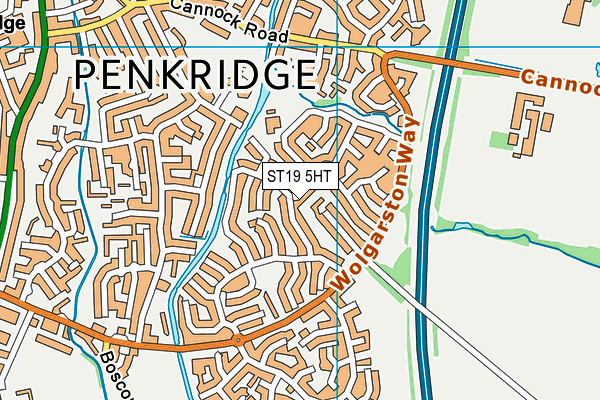 ST19 5HT map - OS VectorMap District (Ordnance Survey)