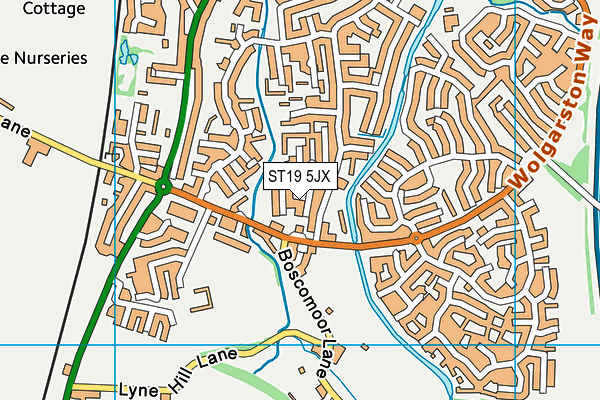 ST19 5JX map - OS VectorMap District (Ordnance Survey)
