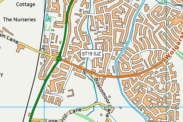 ST19 5JZ map - OS VectorMap District (Ordnance Survey)