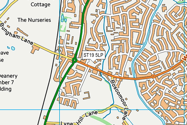 ST19 5LP map - OS VectorMap District (Ordnance Survey)