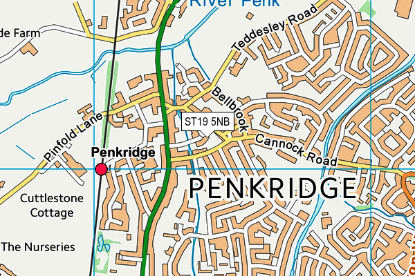 ST19 5NB map - OS VectorMap District (Ordnance Survey)