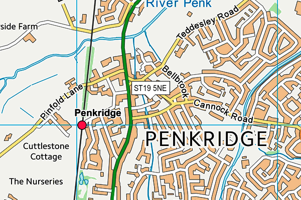 ST19 5NE map - OS VectorMap District (Ordnance Survey)