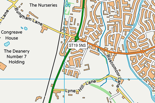 ST19 5NS map - OS VectorMap District (Ordnance Survey)