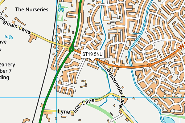 ST19 5NU map - OS VectorMap District (Ordnance Survey)