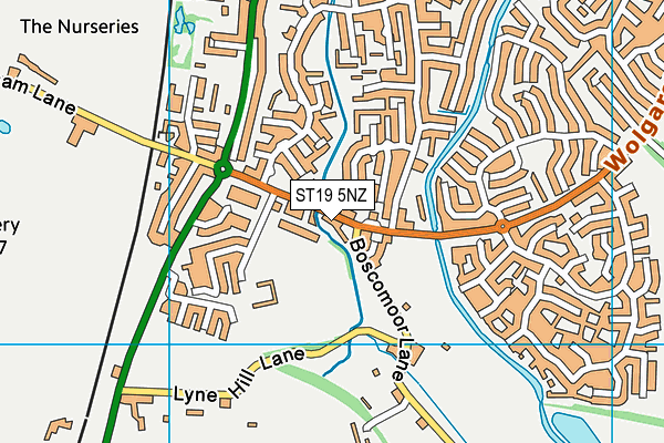 ST19 5NZ map - OS VectorMap District (Ordnance Survey)