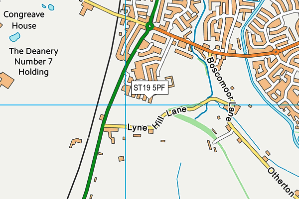 ST19 5PF map - OS VectorMap District (Ordnance Survey)