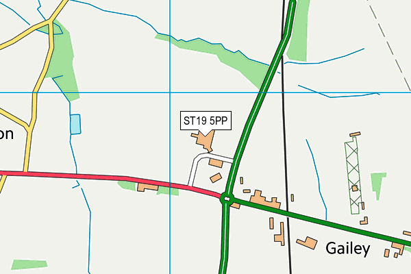 ST19 5PP map - OS VectorMap District (Ordnance Survey)