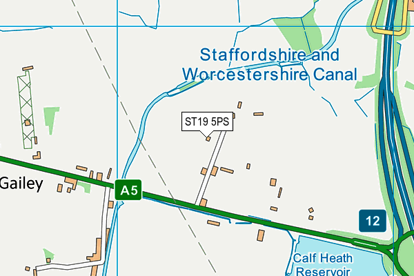 ST19 5PS map - OS VectorMap District (Ordnance Survey)