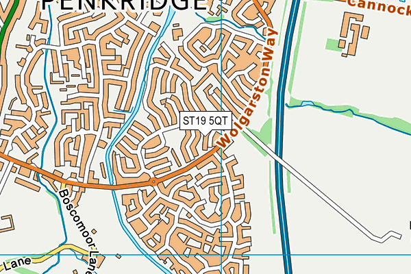 ST19 5QT map - OS VectorMap District (Ordnance Survey)