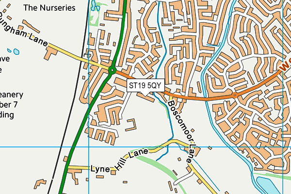 ST19 5QY map - OS VectorMap District (Ordnance Survey)
