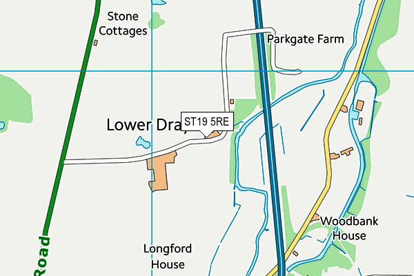 ST19 5RE map - OS VectorMap District (Ordnance Survey)