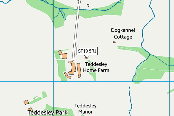 ST19 5RJ map - OS VectorMap District (Ordnance Survey)