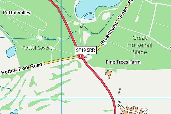 ST19 5RR map - OS VectorMap District (Ordnance Survey)