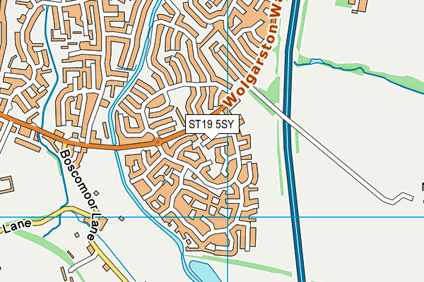 ST19 5SY map - OS VectorMap District (Ordnance Survey)