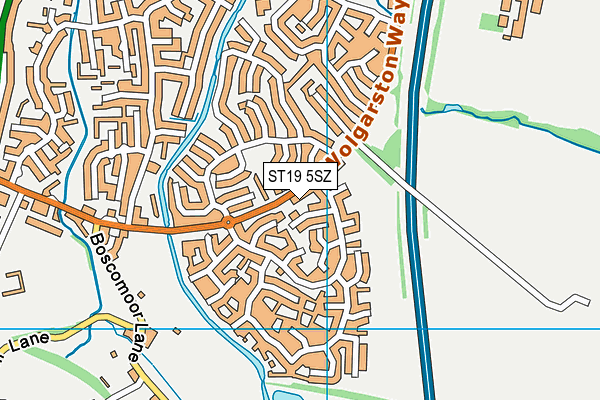 ST19 5SZ map - OS VectorMap District (Ordnance Survey)