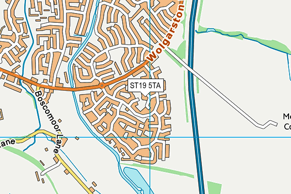 ST19 5TA map - OS VectorMap District (Ordnance Survey)